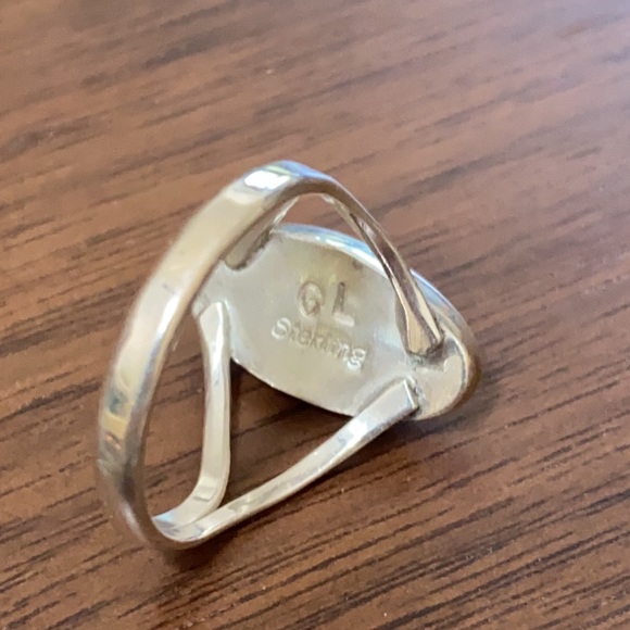 Turquoise and Sterling Silver Ring - Size 6 - Picture 3 of 3